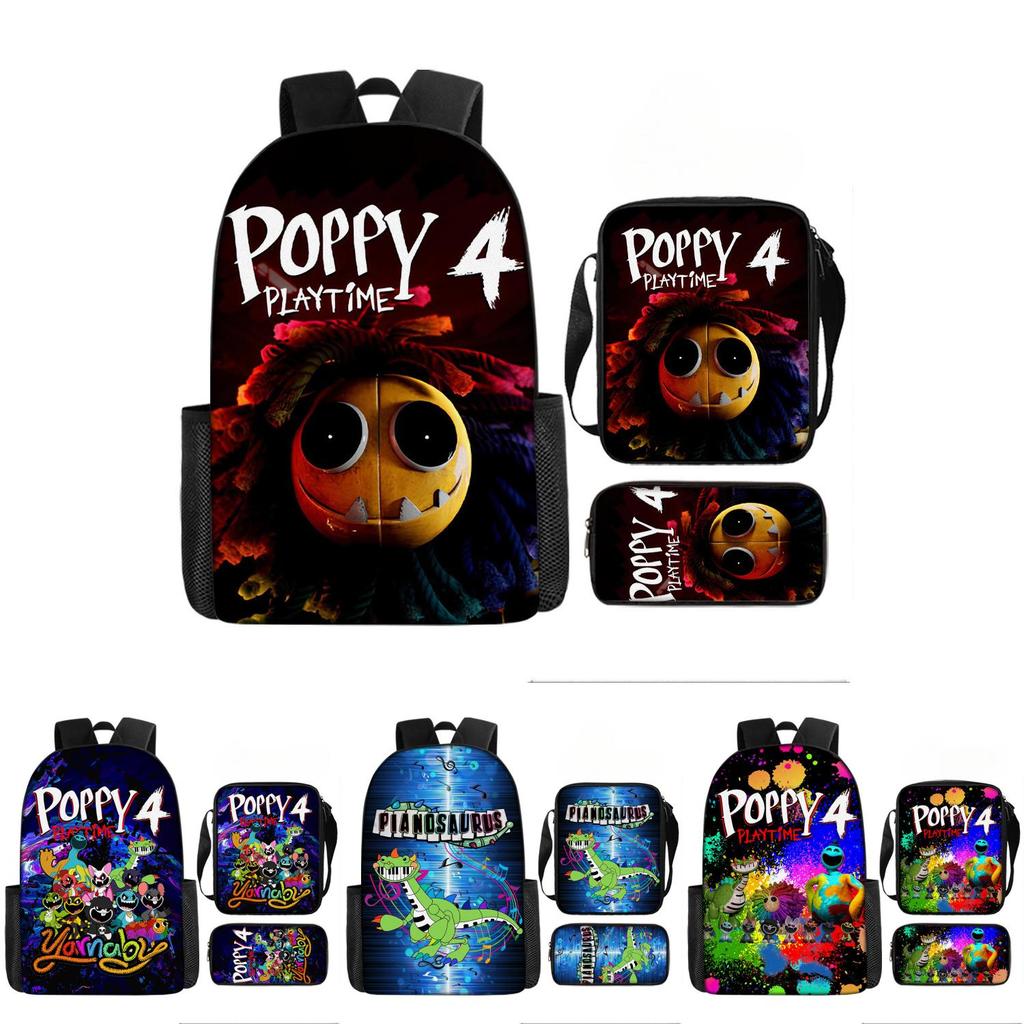 Poppy Playtime Chapter 4 Nightmare Critters Kids Backpack Oxford Lightweight School Bag With Cushion Straps For Elementary Students