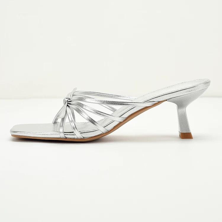 French gold high-heeled cool slippers for women's outerwear 2025 summer new temperament thousand gold thin straps medium heel open-toed sandals