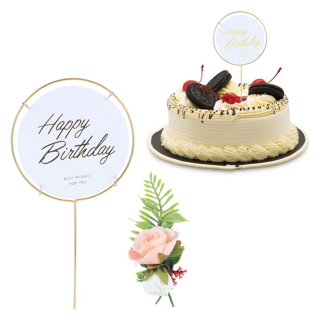 Metall-Kucheneinsätze, runde Kuchendekorationseinsätze, Topper, Geburtstagskuchen, Basteln, Dekoration