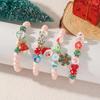 Cross-border Christmas Beaded Elastic Bracelet with Snowflake & Santa Claus - Multi-layer Creative Jewelry Design for Women