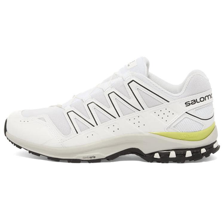 

SALOMON Mesh, Textile Cushioning Slip Resistant Abrasion Resistant Lightweight Low top Running Shoes Men s White Green 410875 40