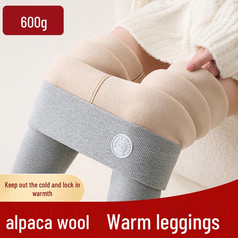 

Women s Alpaca Wool Thermal Pants - Tummy Control & Hip Lift, Ribbed Design, Super Thick for Winter. 2XL
