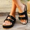 Large size platform slippers women's summer 2025 new belt buckle rivets fashion explosion sandals women