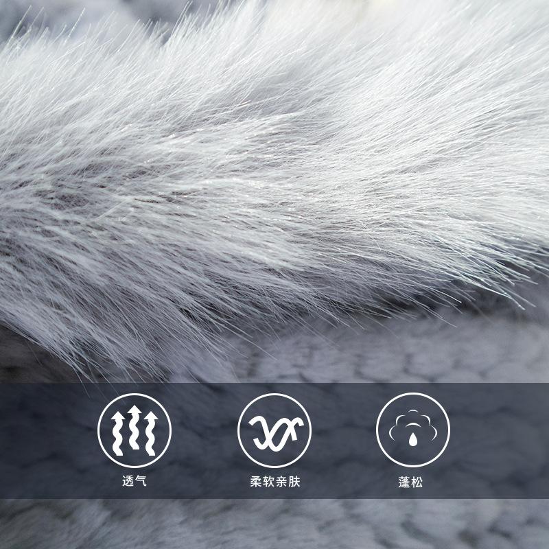 Winter little fox ears plush hat women's scarf integrated warm one piece plush thickened scarf cold two