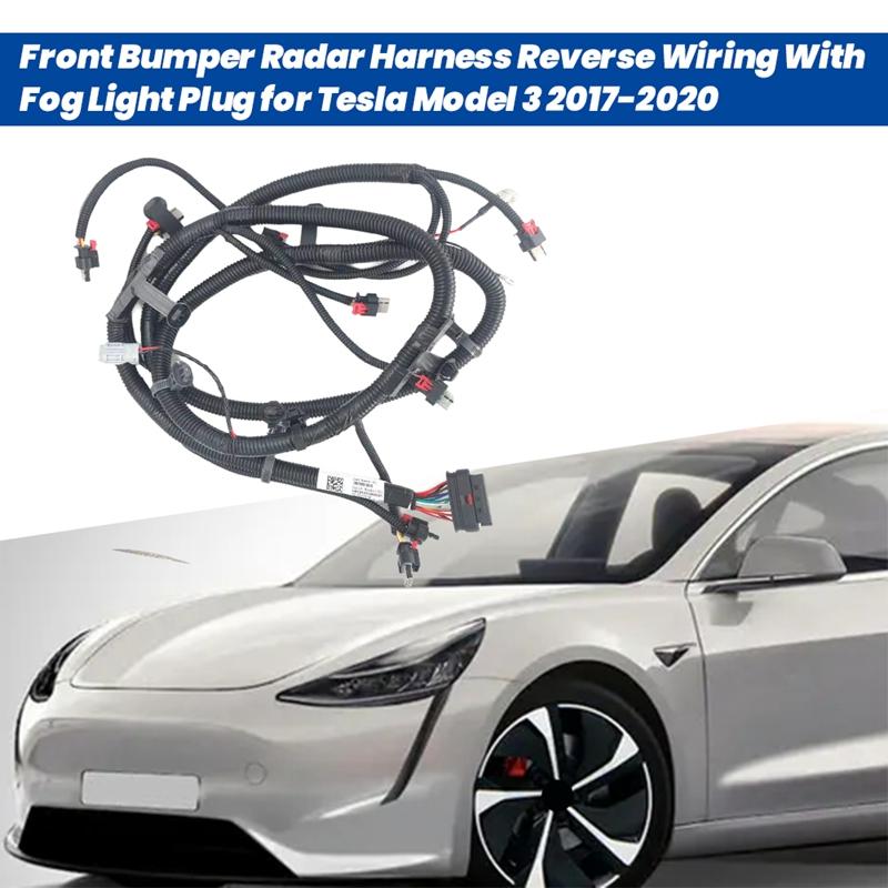 Car Front Bumper Radar Harness Reverse Wiring With Fog Light Plug 1067958-00-G For Tesla Model 3 2017-2020 106795800G