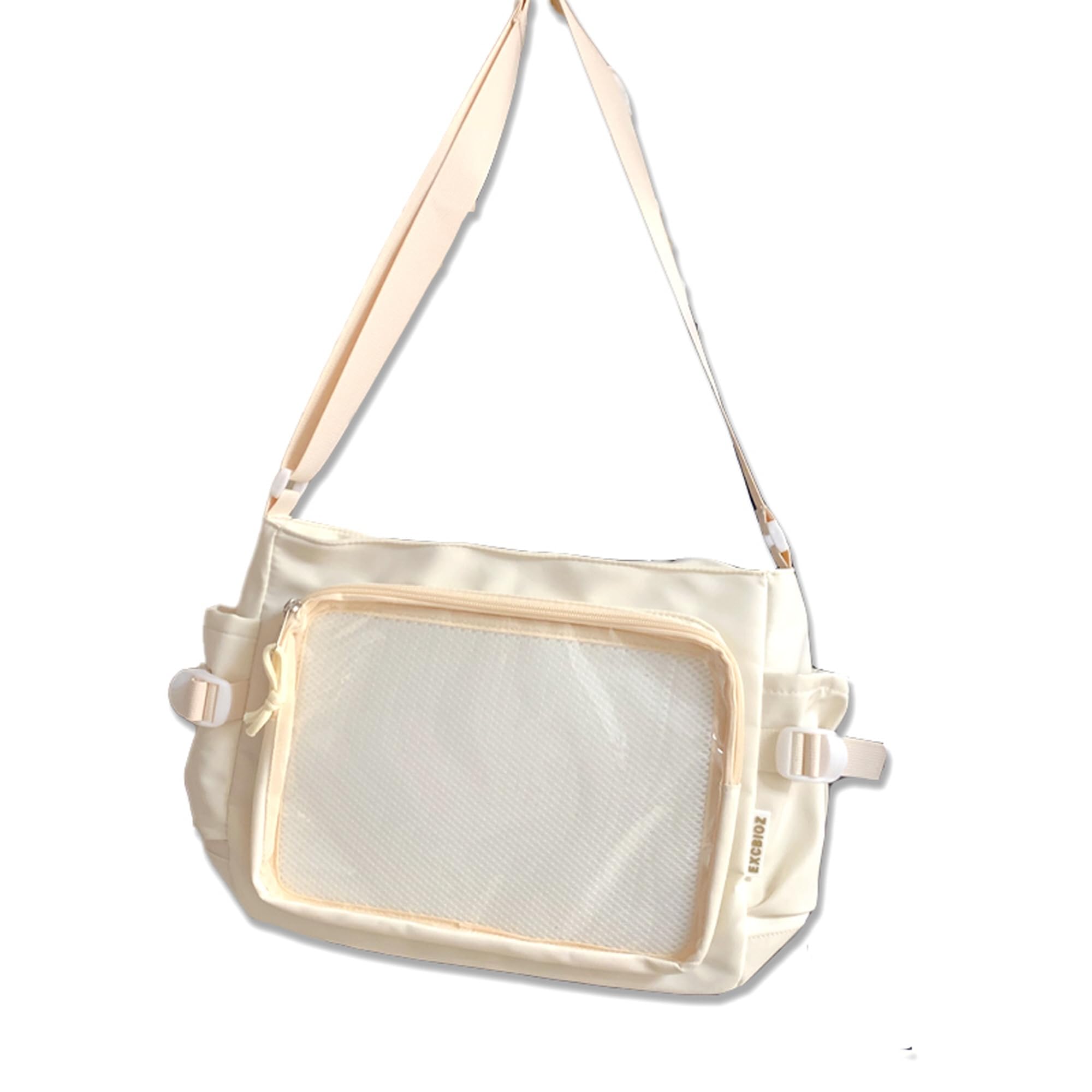 

Ita Shoulder Bag with Side A4 Plush White G-Trigger Water-Repellent Pockets, Size, Adult, Clear, Bag, Transparent, [Used] білий