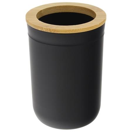 Bathroom Set Toilet Brush Dispenser Set of 5 Black Elements