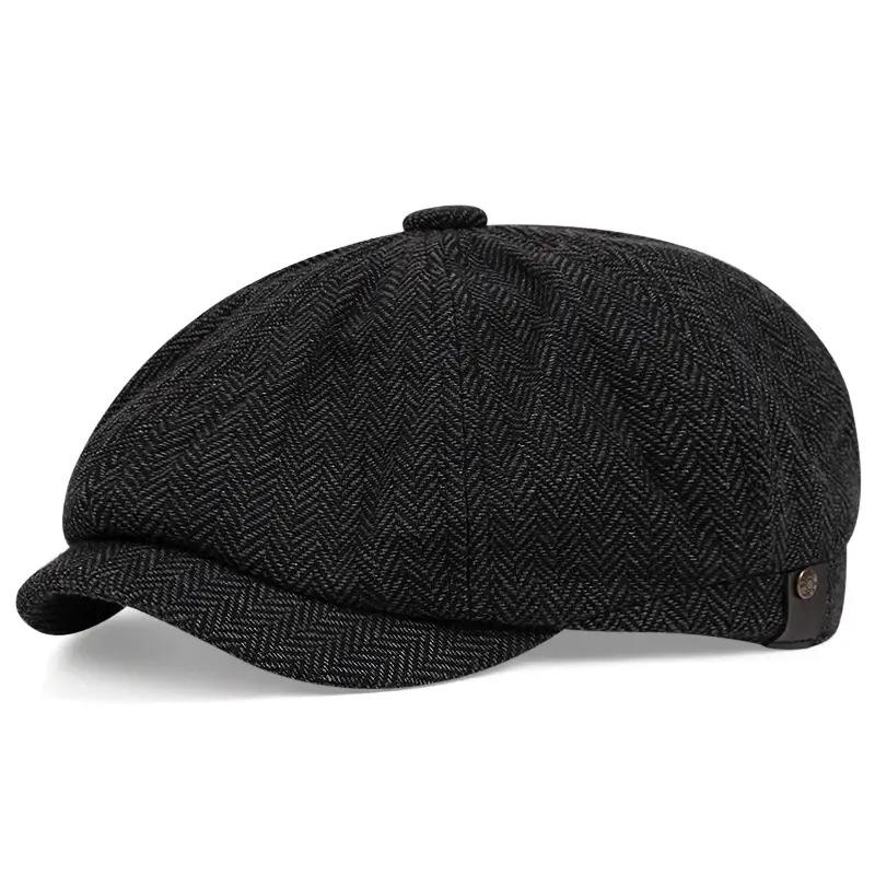 Beret & Octagon Cap For Men Women, Newsboy Painter Hat British Vintage Style, Unisex Retro Flat Cap