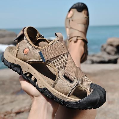 Sandales d'été pour hommes Chaussures décontractées pour hommes Sandales d'extérieur respirantes pour hommes Chaussures de plage Pantoufles Chaussures romaines Taille 46