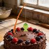 Decorazione Torta Festa Mini Canna da Pesca con Inserto in Plastica per Celebrazioni di Compleanno