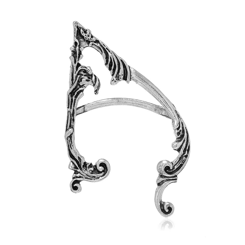 Punk Fairy Ear Cuff Goth Earring Dark Elf Ear Clip Earrings For Women Retro Silver Color Hip Hop Halloween Party Jewelry Gift