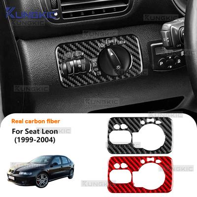 Real Soft Carbon Fiber Sticker For Seat Leon MK1 1M 1999 2000 2001 2002 2003 2004 LHD Car Console Headlight Center Switch Trim.