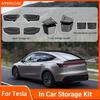 For New Tesla Model YL 2026 Door Side Storage Box Full-Cover Front And Rear Interior Storage Box Car Trunk Trash Can Cup Holder