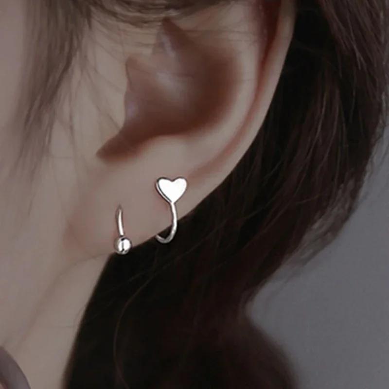 2 Stück Edelstahl Spiral Gedrehte Ohrstecker, Lippenpiercing Herz Stern Knorpel Tragus Helix Ohrpiercing Schmuck Geschenke