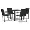 VidaXL Ensemble à manger de jardin 5 pcs coussins résine tressée acier 3186956