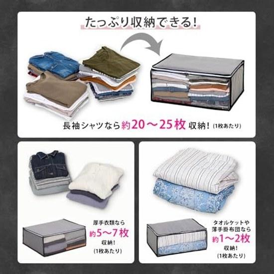 Astro Activated Charcoal Deodorizing Clothing Storage Case Set 3 Gray Power Breathable Non-Woven Fabric Protects Contents from Dust Dirt Transparent