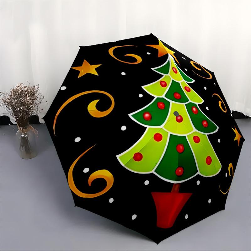1pc Christmas Tree Decorations Automatic Open/Close Umbrella - Compact Travel Umbrella, Durable Construction, Fashionconscious yy251208117