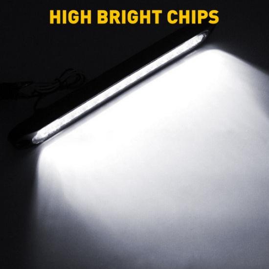 White Sealed 2x 15LED Reverse Trailer Truck Bar Light Backup Turn Tail Strip