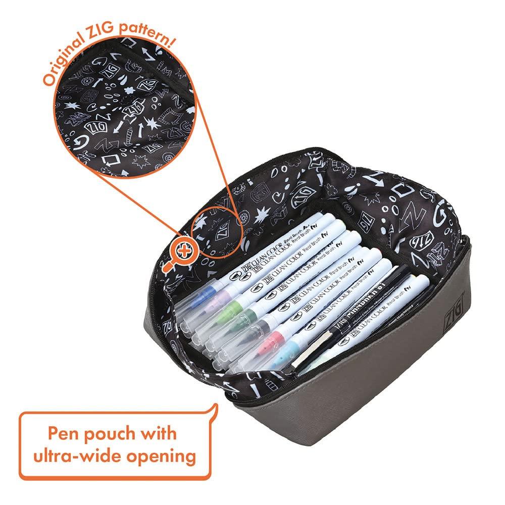 Kuretake Brush Pen Clean Color Real Brush + MANGAKA with Pouch Set RBCN160/22V