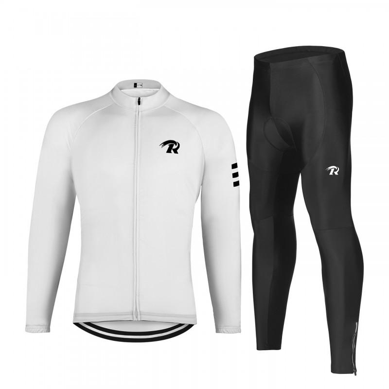 Mens Womens Cycling Jersey Set With Long Sleeve Top Pants Quick-Dry Stretch Fabric Ride