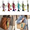New Plastic Imitation Fish Keychains Multi Jointed Beaded Fish Hook Key Chain Ocean Style Keychain Pendant Bag Accessories
