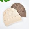 Custom  Wool Cashmere Winter Beanie Hat Women Warm Wool Knitted Cuff Beanie Caps With Custom Logo Patch