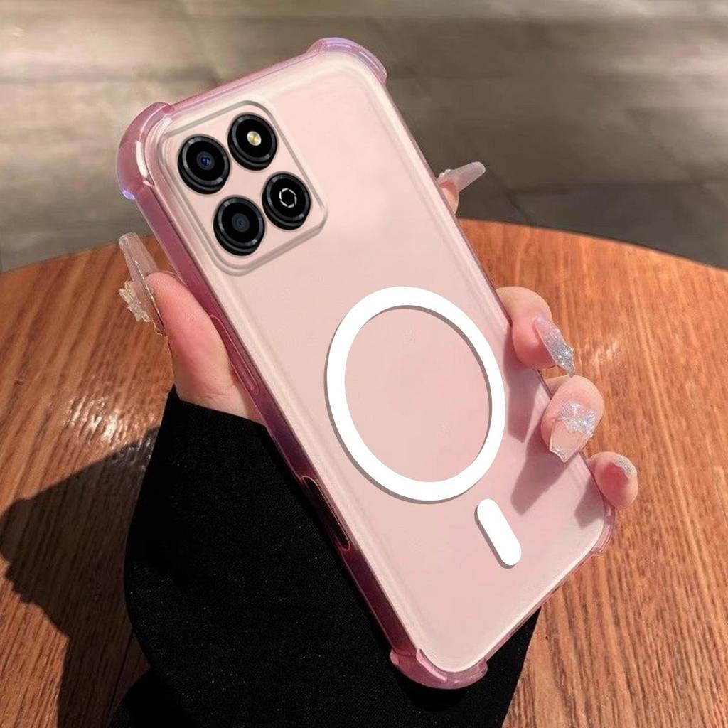 Case for HONOR X7d 5G,X7d 4G,X7c 5G,X7c,X6c,400 Smart 5G,200 Smart Cute Airbag Corner Pastel Matte Magnetic Casing Semi Shockproof Phone Cover