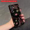 2DFlat Samsung Phone Case Black Cat Faces Pattern Phone Case Applicable To Galaxy S22 S23 S24 S25ULTRA S26 A12 A13 A14 A15 A16  A34 A35 A54 A55