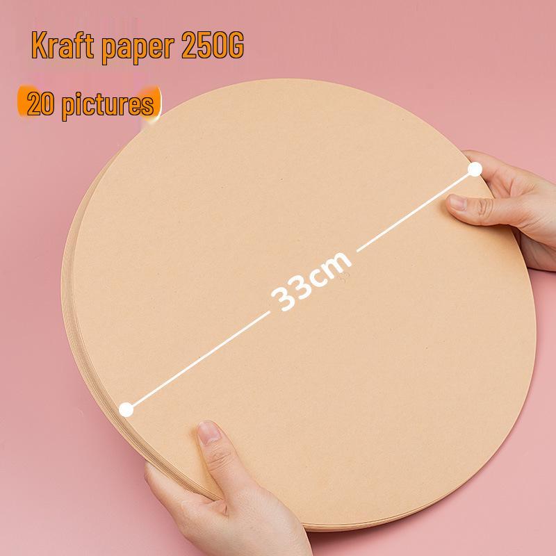 Hârtie Artizanală Rotundă Kraft Yuanhao pentru Pictură - Alb & Negru, 25/29cm