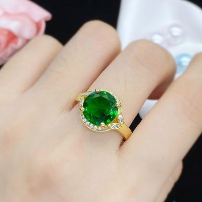 Green Round-shaped Gorgeous Personalized Simple Ring For Women Charm Wedding Engagement Fine Jewelry New Trendy