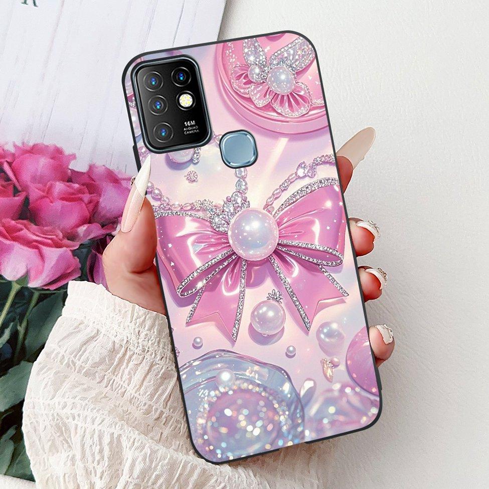 For Infinix Hot 10 Case Silicone Cute Cat Fashion Flowers Luxury Painted Back Cover For Inifnix Hot 10 Phone Case X682B X682C