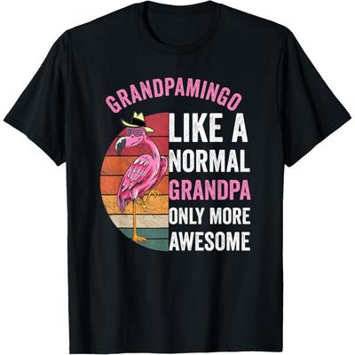Grandpamingo Flamingo Grandpa Retro Flamingo Apparel for Men T-Shirt