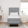 Box Spring Bed with Headboard Light Grey 200 x 80 cm Fabric