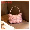 Borsa a pochette in tessuto minimalista urbana con colore solido e design a rosa per l'uso quotidiano