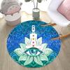 1Pc Chakras Theme Printed Circular Carpet, Home Door Mat, Outdoor Travel Protection Carpet A2