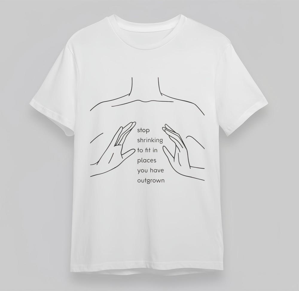 

Women s Plus Size T-shirt With Embrace Your Space Graphic White Cotton Top USA 3XL