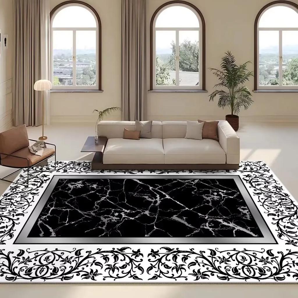 European Golden Living Room Carpet Luxury Commercial Hotel Decoration Large Area Rug for Bedroom Sofa Table Home Printing Mat