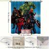 1pz Tenda da Doccia Supereroe Marvel con Ganci - Design Vibrante in Poliestere, Lavabile in Lavatrice, Senza Fodera, Personaggio dei Cartoni Animati Bagno