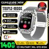 New Outdoors Durable Military Men Smart Watch 1400mAh battery 5ATM Swim LED flashlight+SOS Red Light Sports Call Smartwatch