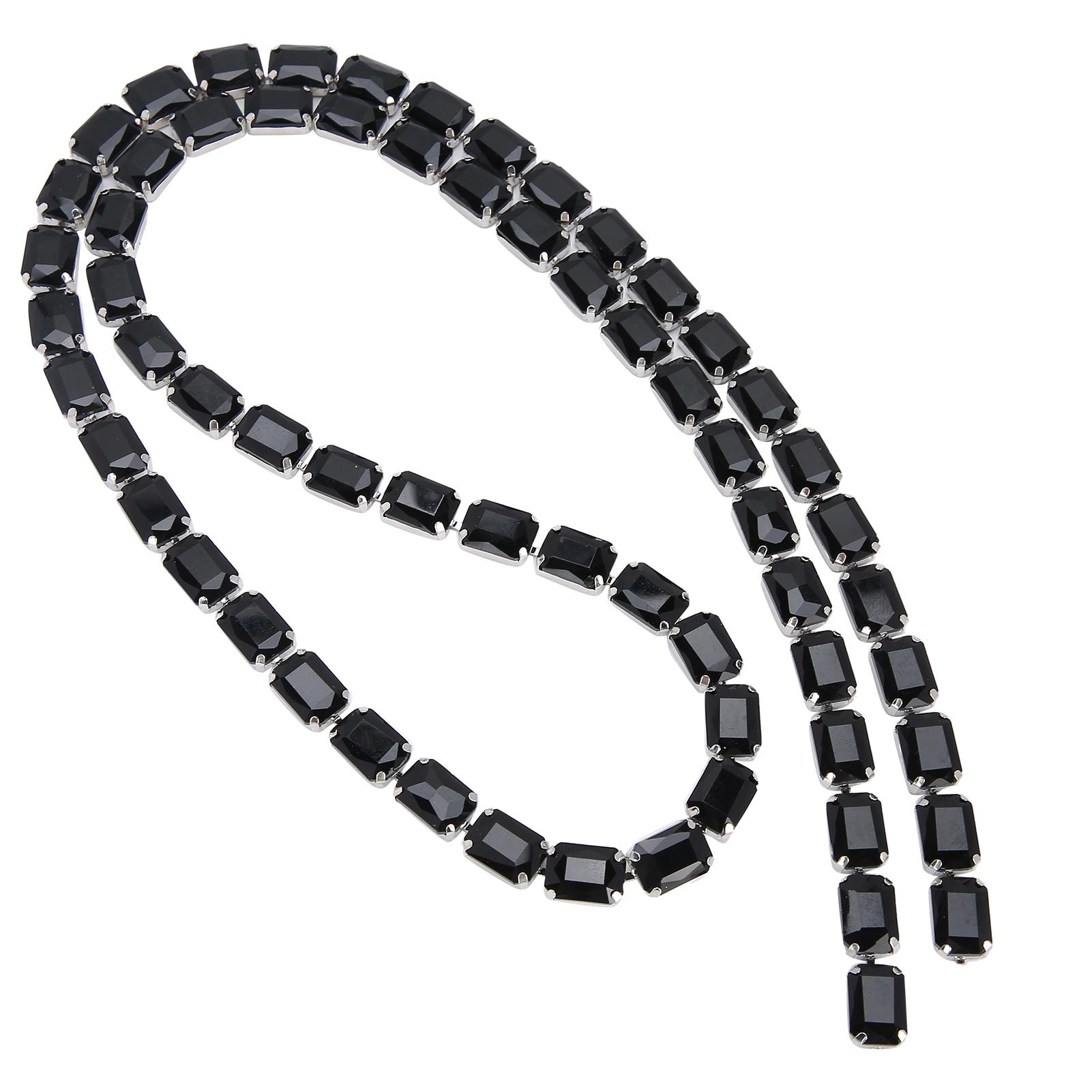 

Прямоугольная стеклянная цепочка с бриллиантами, подвеска, сделай сам, ручная работа, шитье, одежда, обувь, аксессуары(черный ) чёрный