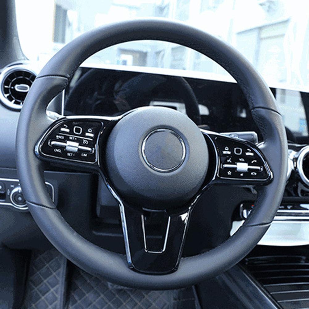 Auto Lenkrad Knopf Rahmen Zierleiste Abdeckung Kohlefaser Glänzend Schwarz für Mercedes Benz A B C E GLC GLA CLA GLS GLE EQC GLB