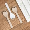 100Pcs Wheat Straw Disposable Spoon Fork Individually Packaged Dessert Cake Fork  Tableware