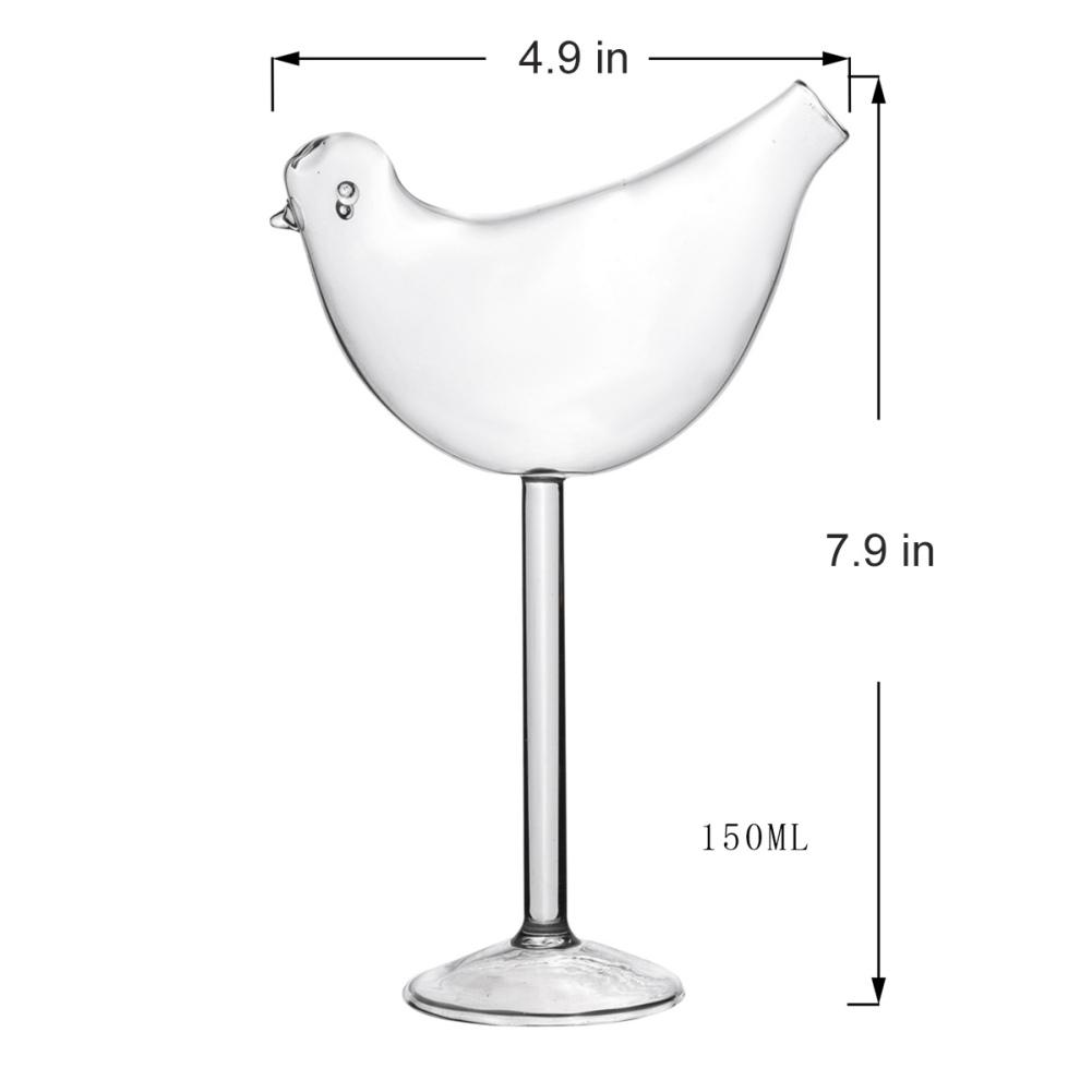 Cocktail Glass Creative Bird Design Cocktail Glass Wine Cup Glass Rose Goblet Novelty Drinkware for Home Dinner Party Bar
