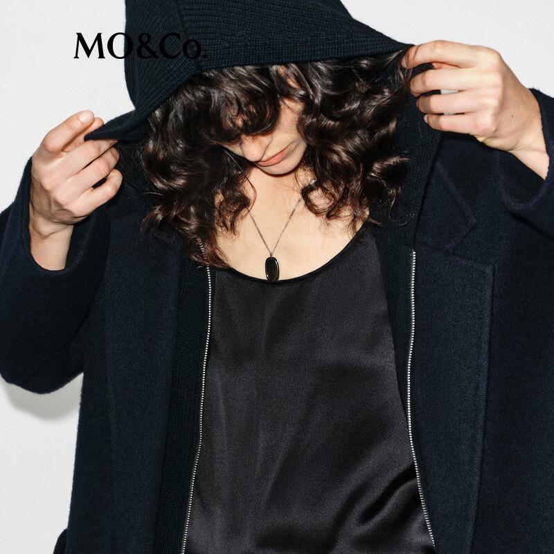 MO&Co. Detachable Hood Wool Blend Coat