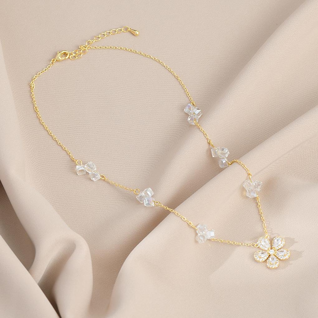 Woman Sweater Necklace Flower Pendant Chains Fashion Adjustable Copper Decor Birthday Decorations Jewelry for Jewelries