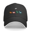 Cute Four Little Dinosaurs UFO Alien Abduction Cartoon Sandwich Baseball Cap Unisex Women Sun Cap Outdoor Workouts Hat