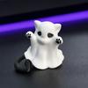 Integrated Molding Cat Ornament Ghost Figure, 3D Printed Decorative Ornament, Smooth Surface Statue Mini Desktop Decoration Halloween Gift for Lovers