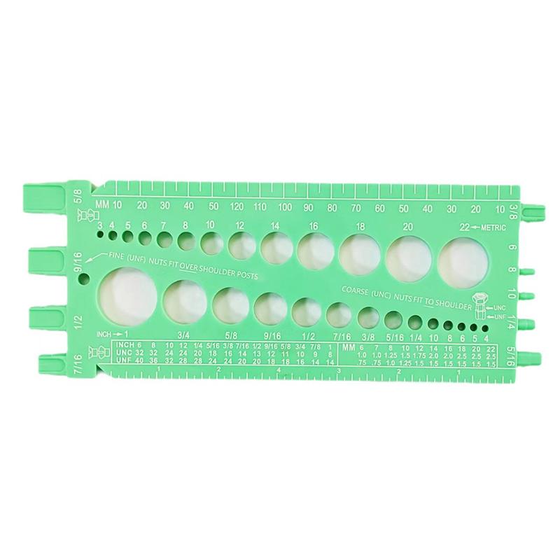 1 pièce Outil de mesure de filetage portable Jauge de filetage pour écrous, boulons, vis Multifonctionnel Pouce Métrique Identification Rapide Vérification de filetage d'écrou, de boulon