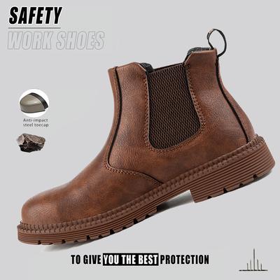 Botas de Trabalho Antiderrapantes Sapatos de Segurança Masculinos Macios Confortáveis Indestrutíveis Botas de Trabalho com Biqueira de Aço Resistentes a Perfurações Botas de Segurança Desgastáveis