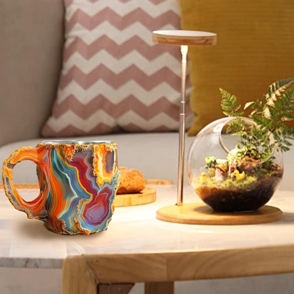 1/2PCS Crystal Mineral Coffee Mug Luxury Colored Crystal Semi-Transparent Coffee Cup for Home Office and Christmas Gift